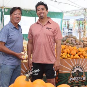 Kenny Tanaka shown with his harvest.
