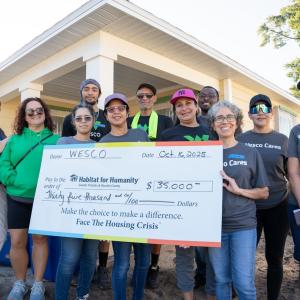 Team Wesco shown with a grant check for $35,000.