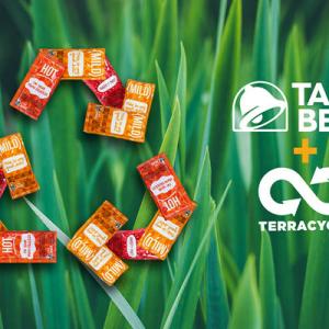 sauce packets shaped into a recycling symbol