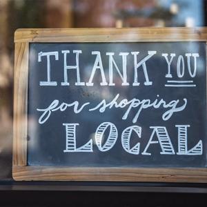 Thank you for shopping local window sign