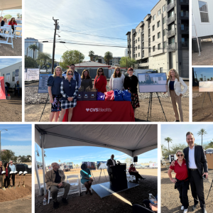 Photo montage of the ground breaking ceremony at the Moreland.