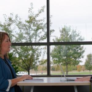 two women facing eachother