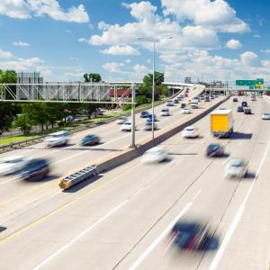 Cars on a busy highway