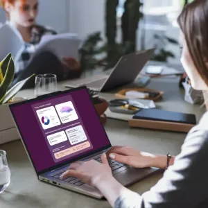 A person using a laptop 