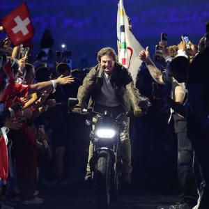 Tom Cruise riding a motorbike 