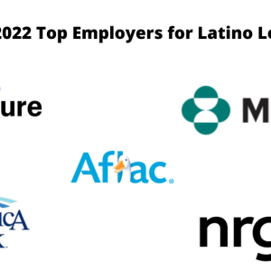 Logos for the 2022 top employers for Latino Leaders