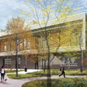 3D rendering of exterior of the proposed new Trees Atlanta building