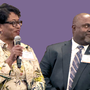 two people sitting together