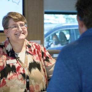 Cheri Kay Getz in her branch.