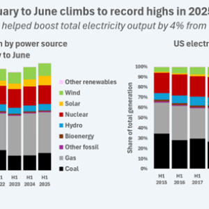 US electricity output through June 2025