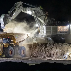 industrial machinery working at night