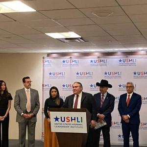 People stood on stage at the United States Hispanic Leadership Institute (USHLI) 2024 National Conference 