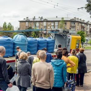 Truck with large containers on the back