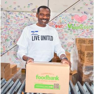 Leroy Abrahams at a foodbank event