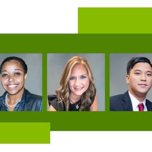 Collage of Regions employees Cleo, Maggie, and Austin.