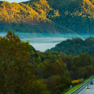Highway through hills
