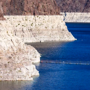 water reservoir with rocks