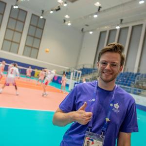 Otis colleague Rico B. at volleyball games