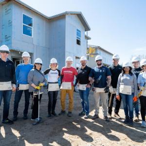 volunteers posing at the work site