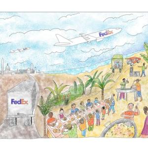 World Central Kitchen and FedEx mural