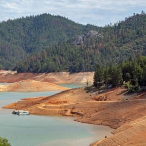 river shoreline within mountains