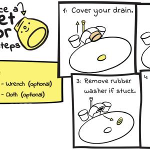 How to replace a faucet aerator in 4 easy steps. Diagram shown.