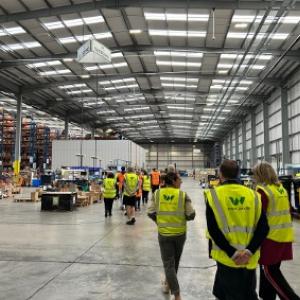 Picture: Young people visiting warehouse