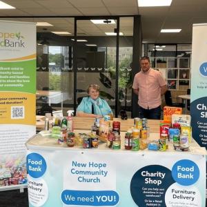 Wesco volunteers at a company food bank.