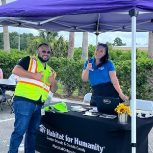 Habitat for Humanity Tent with Wesco volunteers.