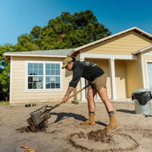 Finished house and final touches in the yard.