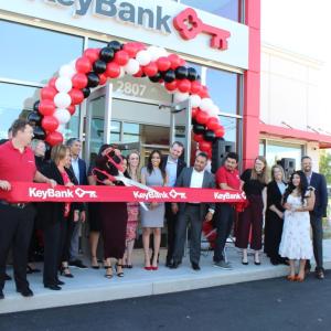 KeyBank Team shown during the ribbon cutting for the new West Valley branch.