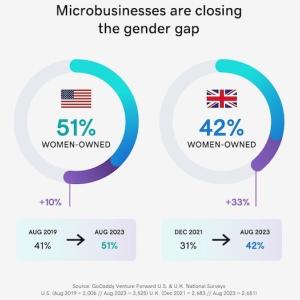Chart showing Microbusinesses closing the gender gap.