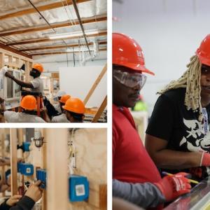 Photo collage of people in the skilled trades.