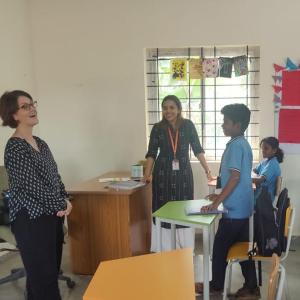 Kim Frankovich stood in front of a classroom of students