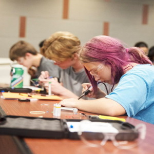 Students working on projects in class