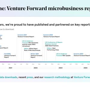 Timeline: Venture Forward microbusiness reports.