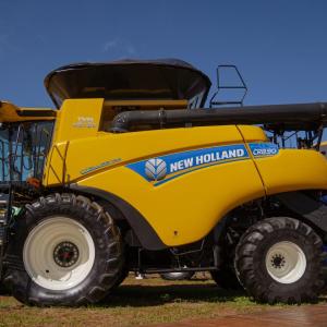 A yellow harvester 