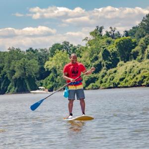 Paddler on the Potomac in Washington, DC