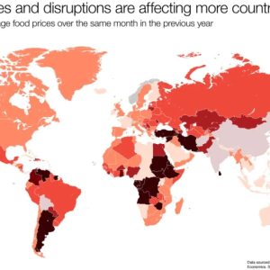 World map showing foodshortages