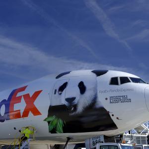 FedEx airplane with Panda image on it