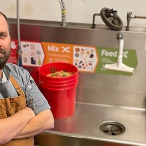 Man standing in front of sink