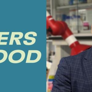 Adam Warren. On the left "Pioneers for Good".