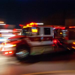 Emergency vehicle in motion