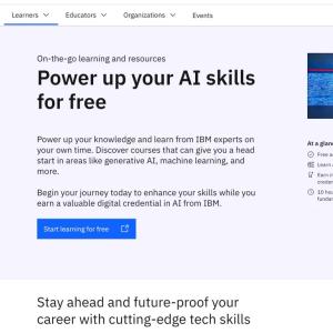 Screenshot of the IBM training online site.
