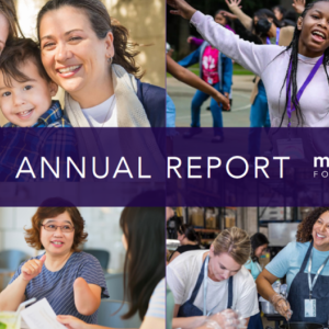 "2023 Annual Report" collage of different people and families.