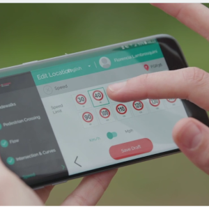 A person navigating an app on a smartphone 