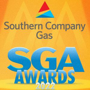 "southern company gas SGA Awards 2022" with company logo and orange background