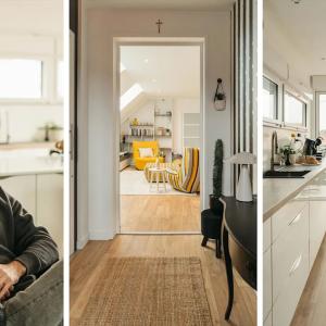 Collage of Axel Alleiru and two images from his home.