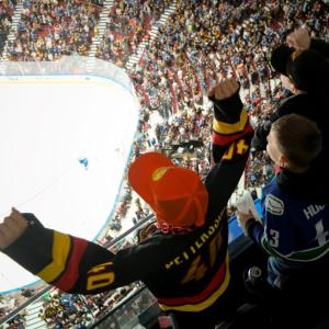 hockey fan cheering 