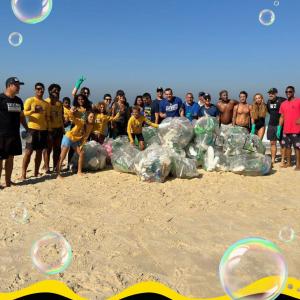volunteers on a beach